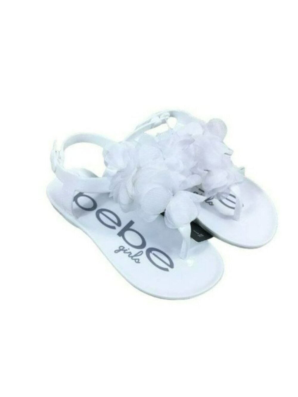 Bebe Shoes White Floral Jelly Sandals New Size L 9/10